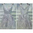 thumbnail image 4 of BOMARIS rojo con cuello en V vestido corto De fiesta Vestidos De fiesta Vintage encaje rebordear Abendkleider graduación fiesta De graduación personalizado, 4 of 5