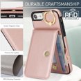 thumbnail image 7 of Allytechgroup iPhone SE 2022/2020/ iPhone 8 7 Wallet Case, Ring Holder Stand Cards Slots Shockproof Retro Flip Back Cover Phone Case for Apple iPhone SE 3rd 2nd Gen/ iPhone 8 7, Rosegold, 7 of 7