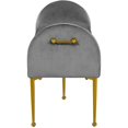 thumbnail image 4 of Meridian Furniture Owen 20"H Contemporary Velvet Bench in Gray, 4 of 6