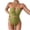 Green, variant on Women's Solid Color One Piece Swimsuit Bikini Tie Backless Bathing Suit with Removable Padded Cups High Cut, Green M