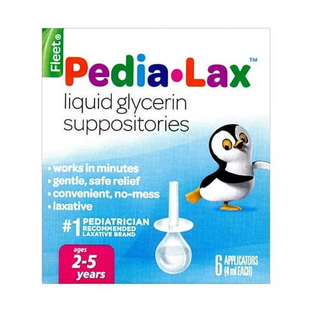 Fleet Pedia-Lax 4 Ml Liquid Glycerin Suppositories For Ages 2 - 5 Years - 6 Ea, 3 Pack