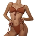 thumbnail image 1 of Trajes de baño de bikini de triángulo cruzado para mujer con falda de playa de malla Trajes de baño de 2 piezas, traje de baño de bikini de aguas termales sexy delgado, 1 of 8
