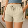thumbnail image 5 of Dalix Martini Embroidered Shorts Washed Soft Fleece Relaxed Drawstring Pocket Fit Lounge Womens in Bone L Large, 5 of 5