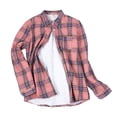 thumbnail image 2 of Siilsaa Womens Sherpa Lined Flannel Jacket with Hand Pockets, Plaid Button Down Fuzzy Shirt Jackets I,XL, 2 of 4
