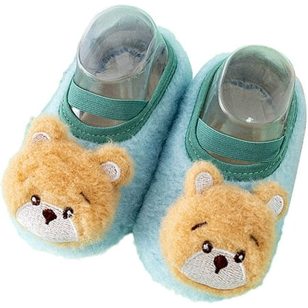 

QWZNDZGR Grippers Stay On Slipper Socks Crib Shoes House Crib Sneaker Shoes Newborn Infant Baby Booties Stay On Sock Slippers