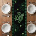 thumbnail image 6 of St Patricks Day Table Runner - 108 Inch Long, Kitchen Dining Table Runner Dresser Scarves, Watercolor Dogs Green Shamrock Plaid Farmhouse Decor for Coffee Tables Wedding Party Banquet, 6 of 8