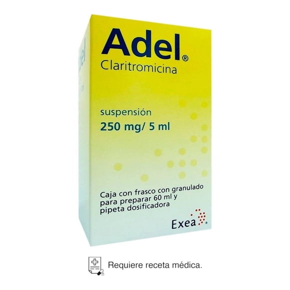 Adel Claritromicina 250 mg/5ml suspensión polvo para 60 ml