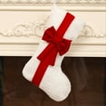 thumbnail image 6 of Anhility Large Christmas Stockings Soft Flocked Fabric Christmas Stockings with Bow Hanging Decorations for Fireplace Holiday Party Wall Mantle Christmas Tree, 17.72x10.63in, 6 of 6
