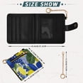 thumbnail image 3 of Small Wallet For Women Bifold Leather Pocket Coin Credit Card Holder With RFID Blocking Abstract Printmaking Style, 3 of 6