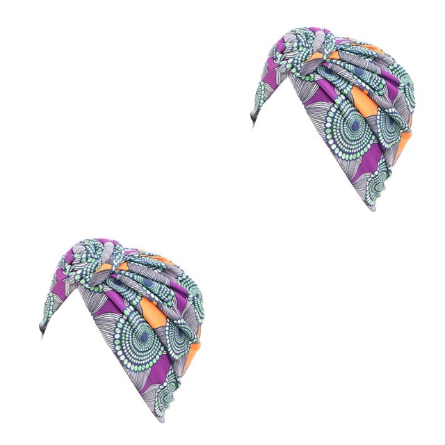 Minnieouse Envolturas para la cabeza para mujer Diseño elástico Headwrap Skullcap plisado en forma de V Type4 NO4