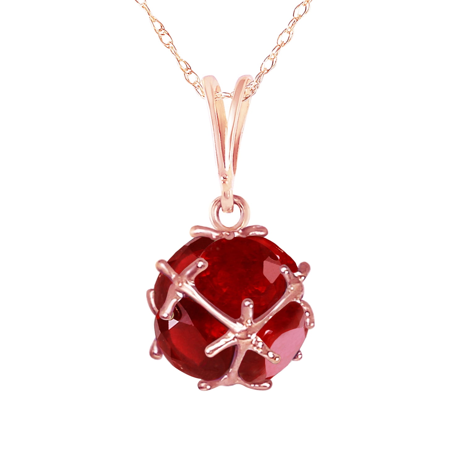 Galaxy Gold 14K Solid Gold Pendant Necklace for Women - Rose Gold Fine Jewelry