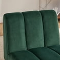 thumbnail image 6 of 24" Armless Accent Chair with Metal Legs, Mid Century Modern Reading Chairs with Ergonomical Backrest, Tufted Side Chair for Living Room, Bedroom, Patio, Office, Green, 6 of 8