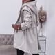 thumbnail image 4 of Chaquetas y abrigos casuales con capucha de manga larga para mujer, cárdigan con botones y solapa de color liso, chaqueta de manga larga, abrigo para mujer, 4 of 4