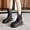 Black, variant on YTCAMLO Moto Riding Boots for Women Trendy Y2K Round Toe Chunky Low Heel Tall Boots with Zipper Buckle Comfortable Short Biker Boots