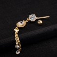thumbnail image 3 of pitrice Round Zircon Fringe Navel Belly Button Rings Plated Copper Umbilical Nail Studs Body Piercing Buckle Jewelry, 3 of 7