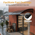 thumbnail image 5 of Tcbosik Window Awning Door Canopy 120" x 40", Polycarbonate Cover Front Door Outdoor Patio Awning Canopy, UV Rain Snow Protection Hollow Sheet, Black & Brown, 5 of 11