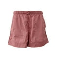 thumbnail image 5 of Sinhoon Women Casual Shorts Plain Solid Color Elastic Waist Drawstring Pockets Shorts Ladies Summer Beach Lightweight Short Lounge Pants, 5 of 6