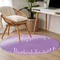 thumbnail image 4 of Purple Round Area Rug 3.3 FT, Non Slip Small Entryway Kitchen Mat, Modern Minimalist Silver Gradient Texture Art Washable Soft Circular Rug Non-Shedding Door Mat for Bathroom Playroom Kids Room, 4 of 9