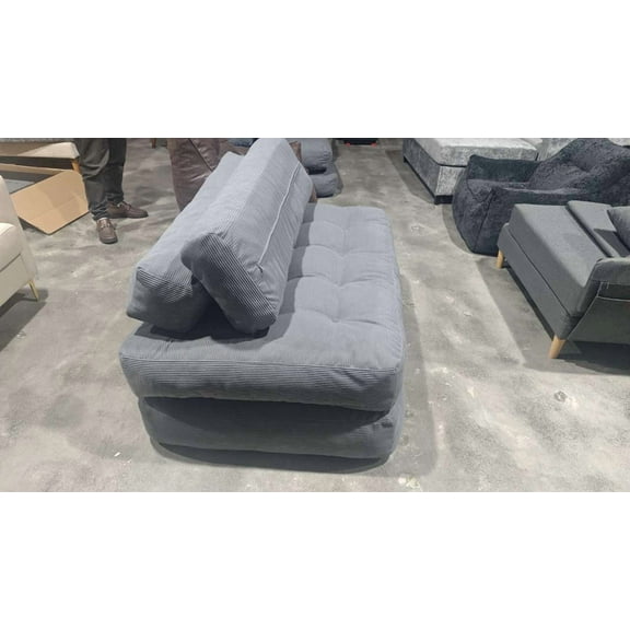 Folding Sofa Bed, Futon Sofa Bed, Floor Folding Couch for Living Room, Convertible Sleeper Chair with Pillow Foldable Mattress Back Support, Portable Fold Out Couch, Full Corduroy
