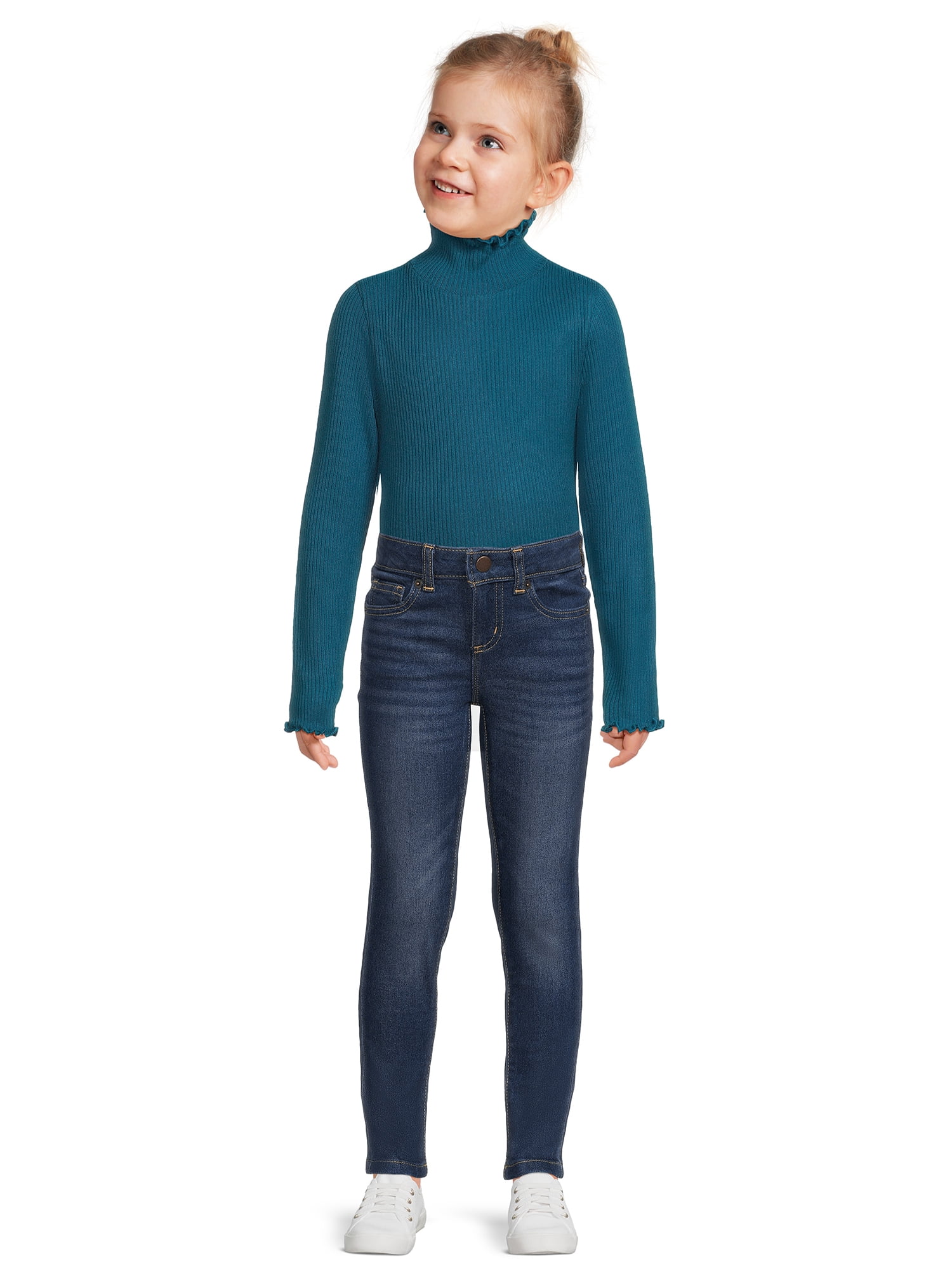 Wonder Nation Girl's Skinny Mid Rise Jeans, Sizes 4-18 & Plus