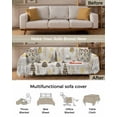 thumbnail image 3 of Brown Christmas Sofa Couch Covers for 3 Cushion Couch, Washable L Shape Sectional Sofa Covers for Loverseat/Pets/Kids, Watercolor Tree Xmas Snowflake Slipcover Blanket Futon Cover 71''x134'', 3 of 8