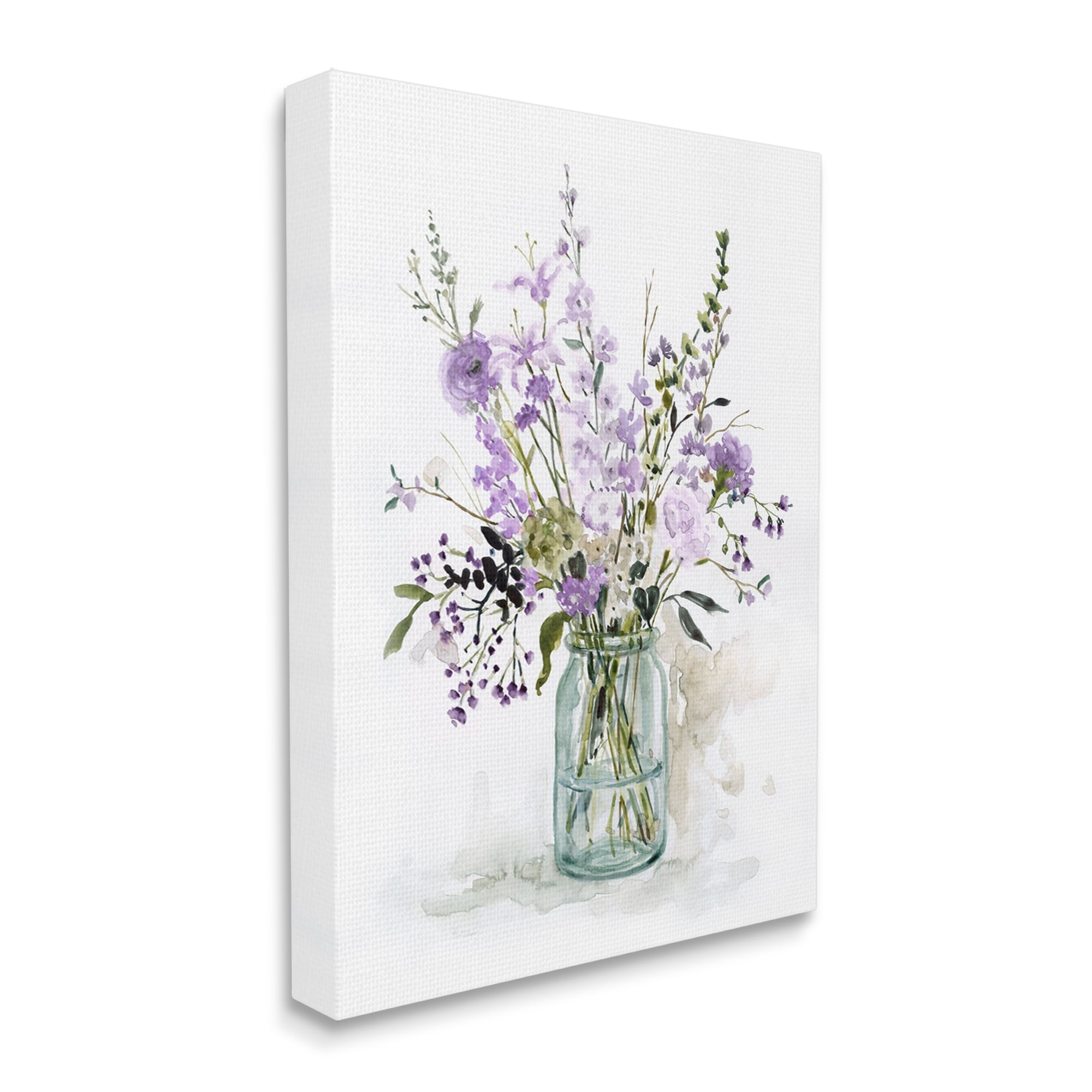 Stupell Industries Mixed Purple Botanicals Traditional Flower Arrangement Painting Graphic Art Gallery Wrapped Canvas Print Wall Art, Design by Carol Robinson