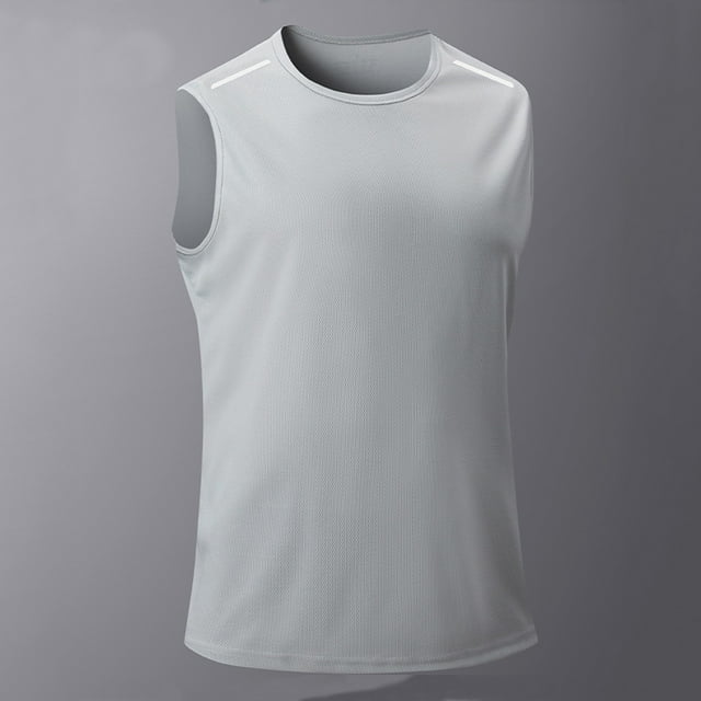 pstuiky Camisetas sin mangas para hombre, Camiseta deportiva informal sin mangas con cuello redondo para hombre Camisas de hombre l