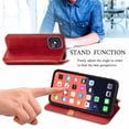 thumbnail image 4 of Decase Leather Wallet Case for iPhone 13 Pro Max PU Leather Embossed Case with Credit Card Slots Magnetic Closure Kickstand Flip Case for iPhone 13 Pro Max 6.7 inch, Red, 4 of 7