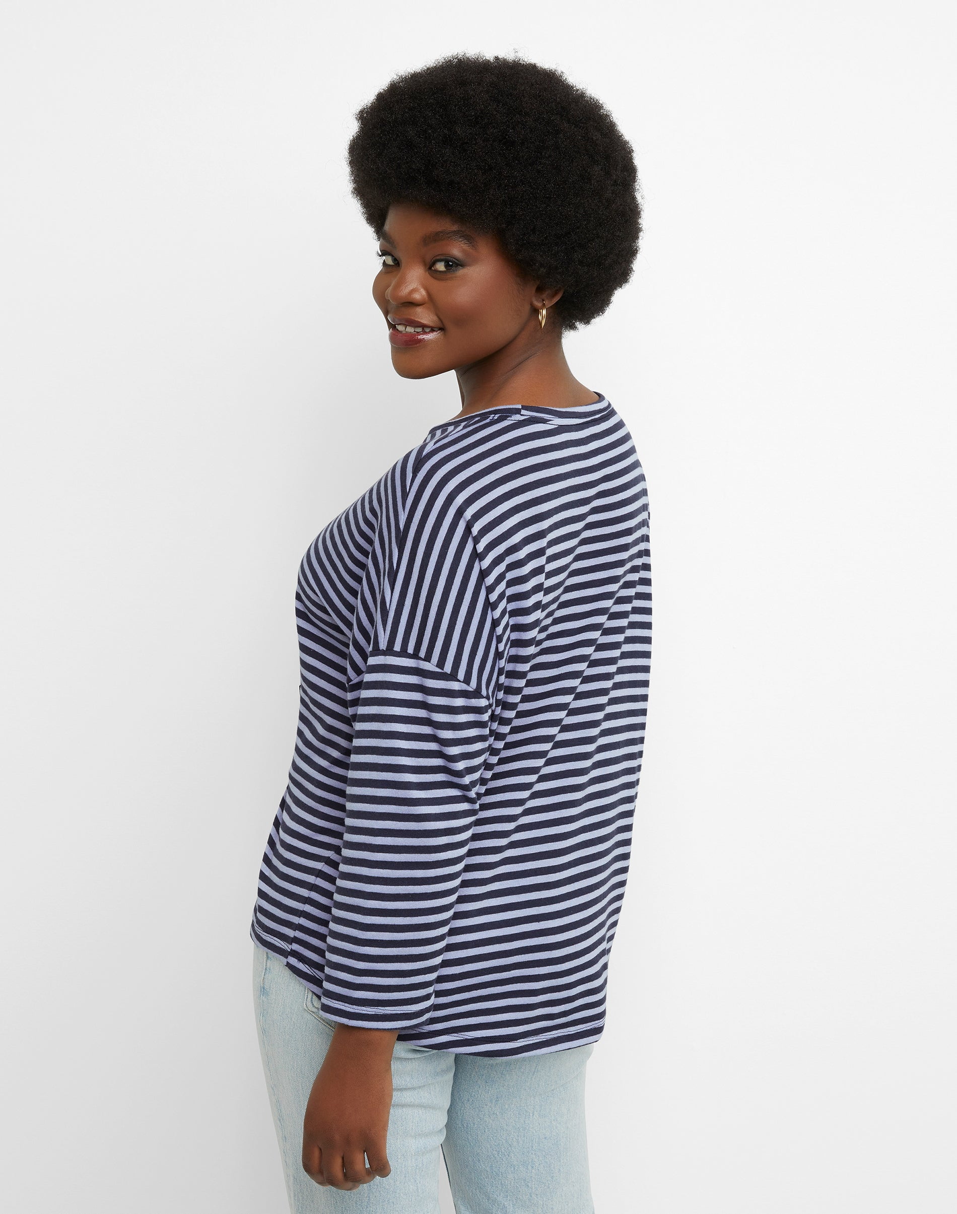Essentials Three-Quarter Sleeve Tee, Cotton T-Shirt for Women, Classic Fit