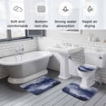 thumbnail image 6 of Deep Blue Mountain Gradient Bathroom Rugs Set Watercolor Texture Abstract Art Non Slip Absorbent Soft Bath Mats 3 Piece Set with Bathroom Rug, U-Shaped Floor Mat, Toilet Seat Cover Large Size, 6 of 9