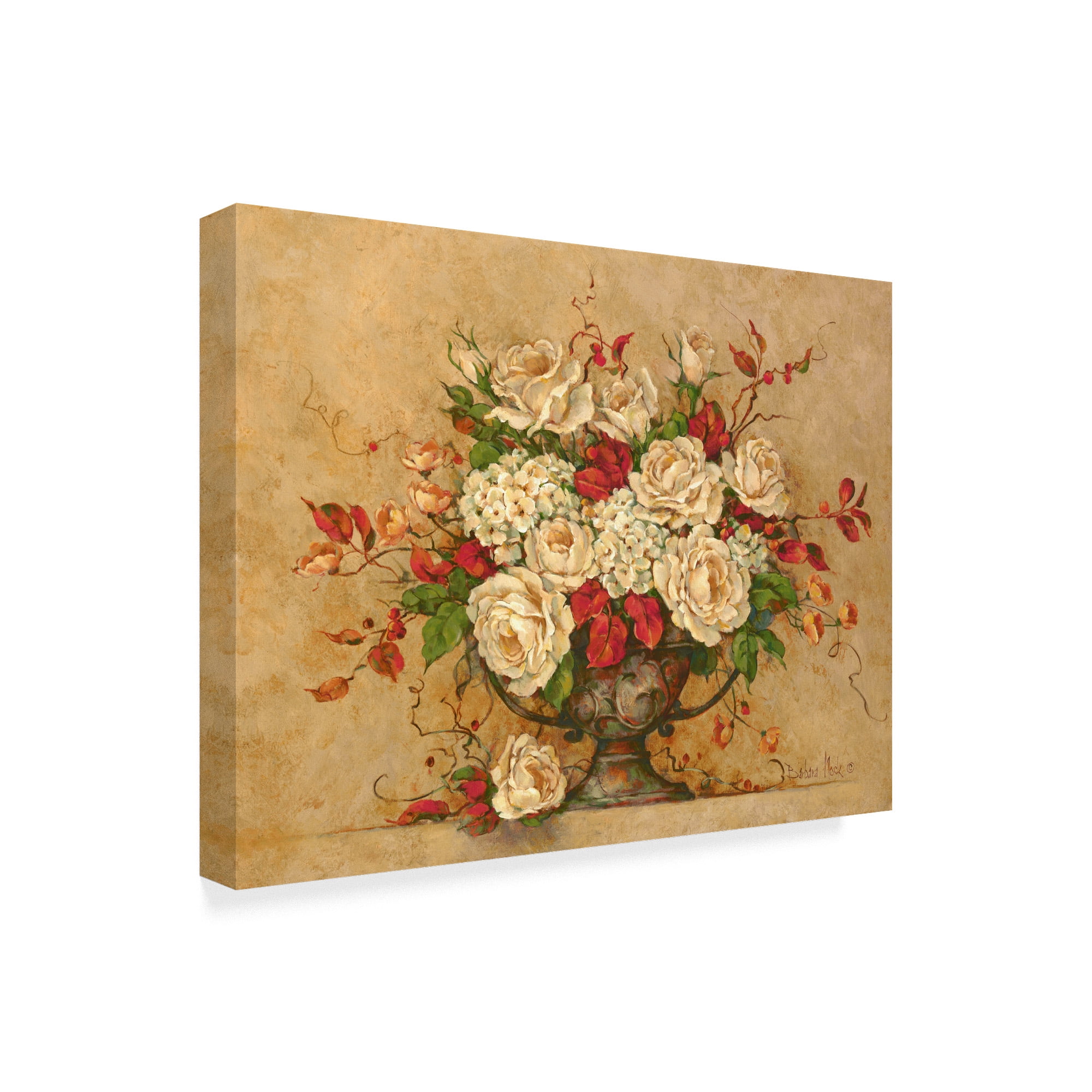 Trademark Fine Art ' Autumn Rose Urn' Canvas Art by Barbara Mock