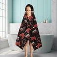 thumbnail image 6 of Red Controllers Games Icons Black Pattern Hooded Bath Towel，50"x30" for Ages 3 To 12 Kids, Quick Dry Lightweight Soft Microfiber Hood Beach Towel Cover Up for Kids, 6 of 7