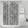 thumbnail image 1 of Waffle Weave Stripped Geometry (4) Shower Curtains Waterproof Shower Liner,Pattern Polyester Bath Curtain,bathroom curtain 72x72Inch, 1 of 4
