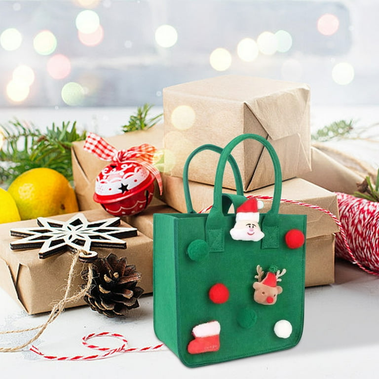 Moocorvic Christmas Gift Bags Reusable Snowman Santa Small Christmas Candy Bags for Birthday Christmas Party Supplies Green 4Inch Walmart