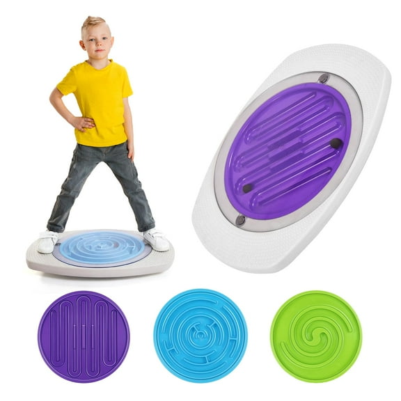 Maze Balance Board for Kids, 3 Replaceable Labyrinth Boards   140lbs Capacity - Sensory  Integration & Proprioceptive Training Wobble Board for Therapy/Ski/Surf Prep