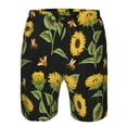 thumbnail image 4 of Kll Bees And Sunflowers Men'S Casual Summer Beach Shorts Hawaiian Shorts With Pockets-Xx-Large, 4 of 9