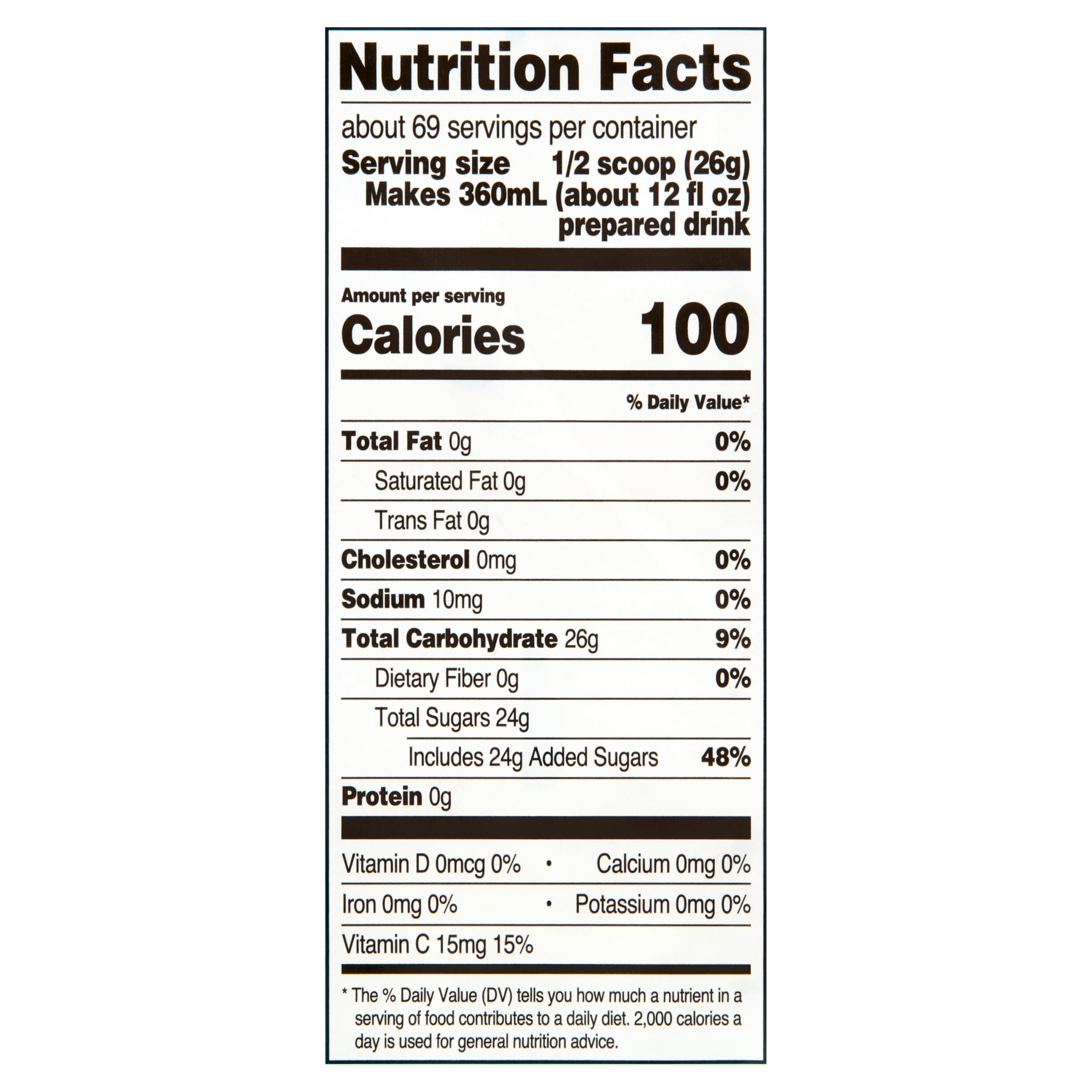 Great Value Lemonade, Powders, 26 Quart