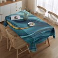 thumbnail image 2 of Blue Gold Marble Pattern Rectangle Tablecloth 60"x84",Waterproof Polyester Rectangle Table Cloth, Wipeable Spillproof Polyester Tablecloth for Dining, Camping, Indoor and Outdoor, 2 of 5