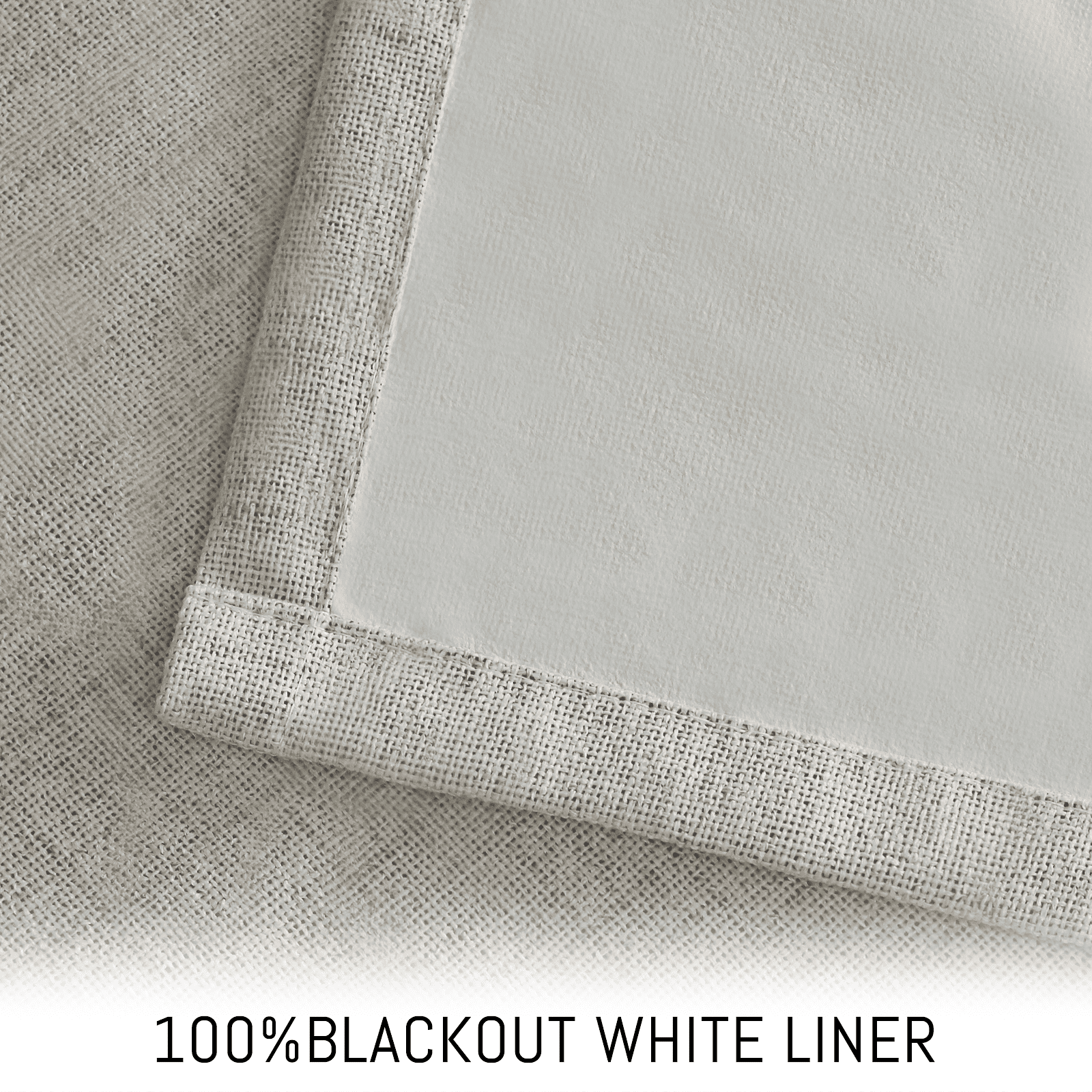 Yakamok 100% Blackout Natural Send Linen Curtains 84 Inches Long for Living Room, Room Darkening Textured Curtains for Bedroom with White Liner 2 Panels