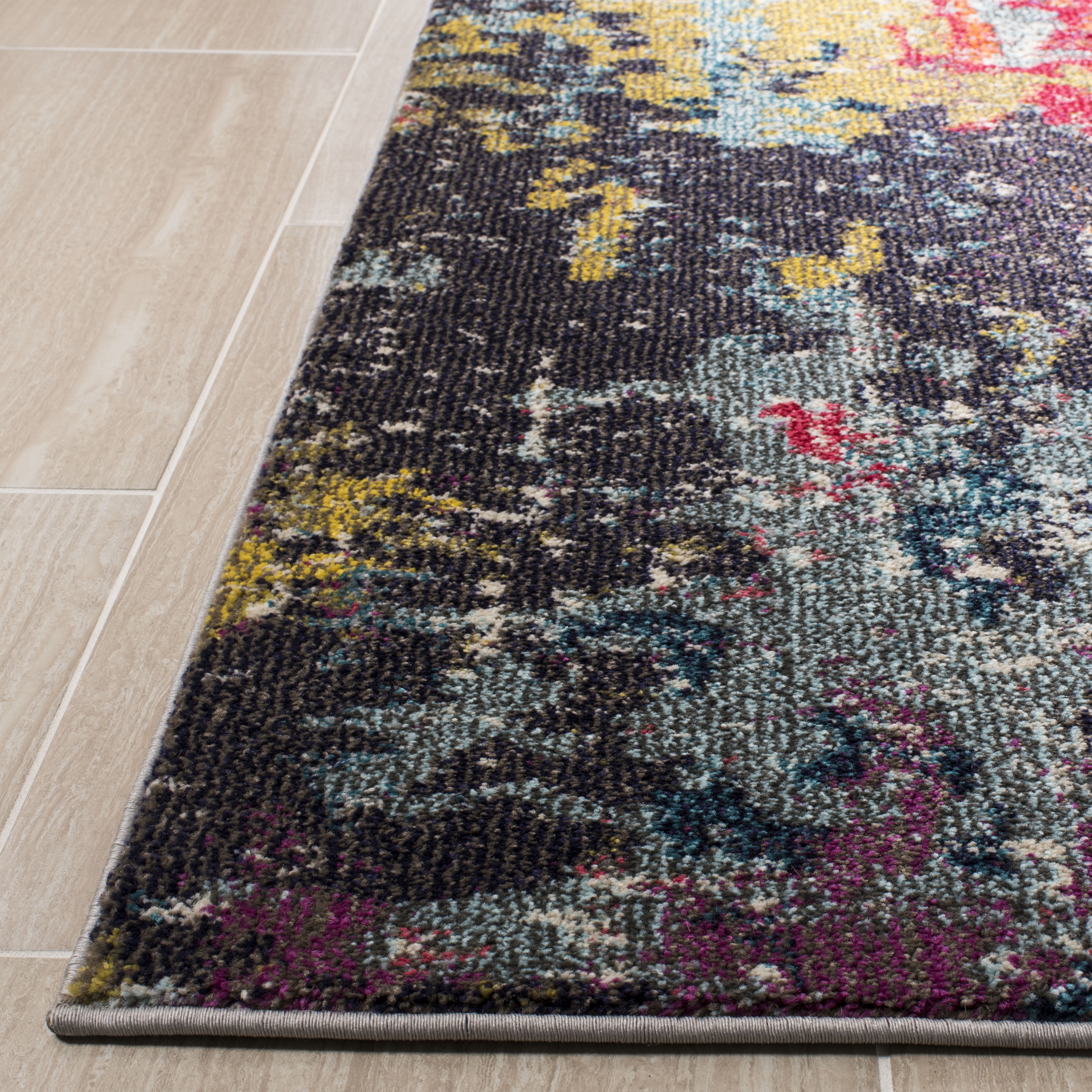 SAFAVIEH Monaco Hester Abstract Area Rug, Blue/Orange, 5'1" x 7'7"