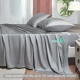 thumbnail image 4 of GTNSHUAI Luxury 100% Bamboo Cooling Bed Sheets Set, 4 Pieces Queen Sheets Hotel Luxury Silky Bed Sheets with 16" Deep Pocket, Gray, 4 of 7