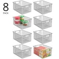 thumbnail image 2 of mDesign Metal Wire Food Organizer Basket, Built-In Handles, 8 Pack, Dark Gray, 2 of 9
