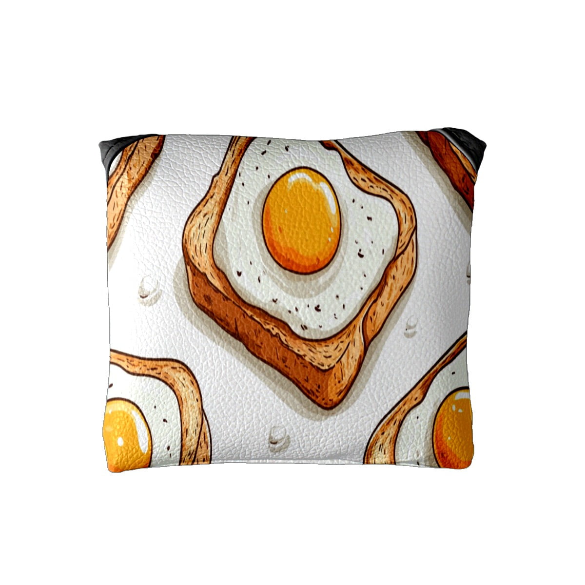 Golf Mallet Putter Cover Premium Leather Golf Putter Head Cover with Magnetic Closure Golf Cover for Men and Women Fried Egg Pattern