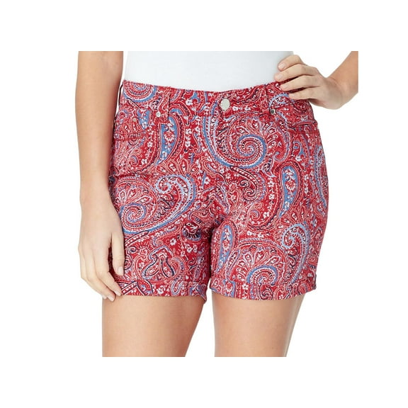 Bandolino Womens Size 14 Flawless Superior Stretch Modern Fit 5-Pocket Amy Shorts, Bonfire Paisley Ceremony
