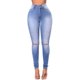 thumbnail image 1 of Las Señoras Personalizaron Los Pantalones Vaqueros Abotonados Rasgados Color Sólido Cintura Alta Pantalones Delgados Delgados Odeerbi  ODB-6, 1 of 4
