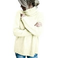 thumbnail image 3 of Langwyqu Autumn Winter Women Roll Neck Solid Knit Sweater Pullover, 3 of 5