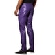 thumbnail image 3 of Pantalones de hombre INSPIRE CHIC de cuero PU con botón, estilo casual, 36 púrpura, 3 of 5