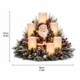 thumbnail image 3 of Christmas Flameless Candle Centerpiece Wreath Light with Warm LED Flickering Pillar Lights Pine Cones Artificial Berries Accent for Dining Table Mantle Festive Holiday Party Home Display, 3 of 6