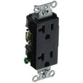 thumbnail image 1 of Hubbell DR20BLK Réceptacle Déco, Joint Ground, 20 amp 125V, 5-20R, Noir, 1 of 3
