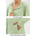 thumbnail image 6 of Sun Protection Hoodie for Womens Summer Front Zipper UPF 50+ Long Sleeve UV Spf Tee Shirts with Pockets Rash Guard Sun-Protective Clothing Quick Dry Athletic Stretch Shirts with Thumb Holes, 6 of 6
